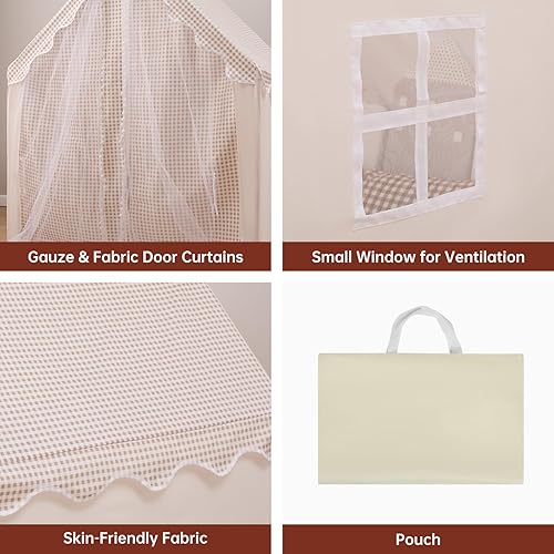 Vista 20 de Tienda de campaña de juegos para niños, tienda de campaña de juegos para interiores, niños y niñas, juguete de princesa, casa pequeña al aire libre