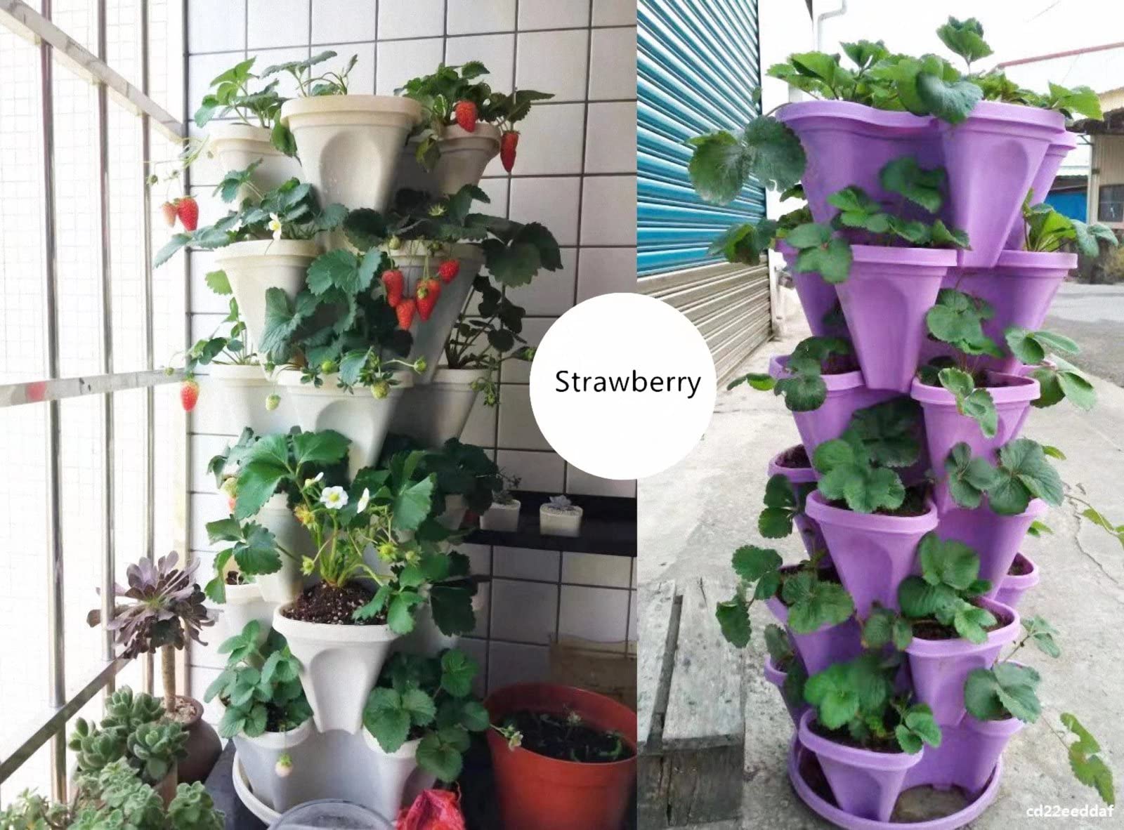 GameXcel 2 Fioriere Verticali Impilabili A 4 Ripiani | Vaso Da Giardino Per Fragole, Erbe E Fiori, Con Ruote E Attrezzi Inclusi