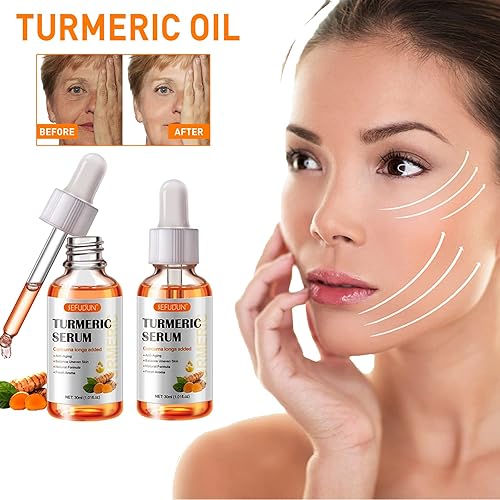 Miniatura 3 de Paquete de 2 sueros de cúrcuma para manchas oscuras, suero corrector de manchas oscuras de cúrcuma para acné, hiperpigmentación y piel suave,