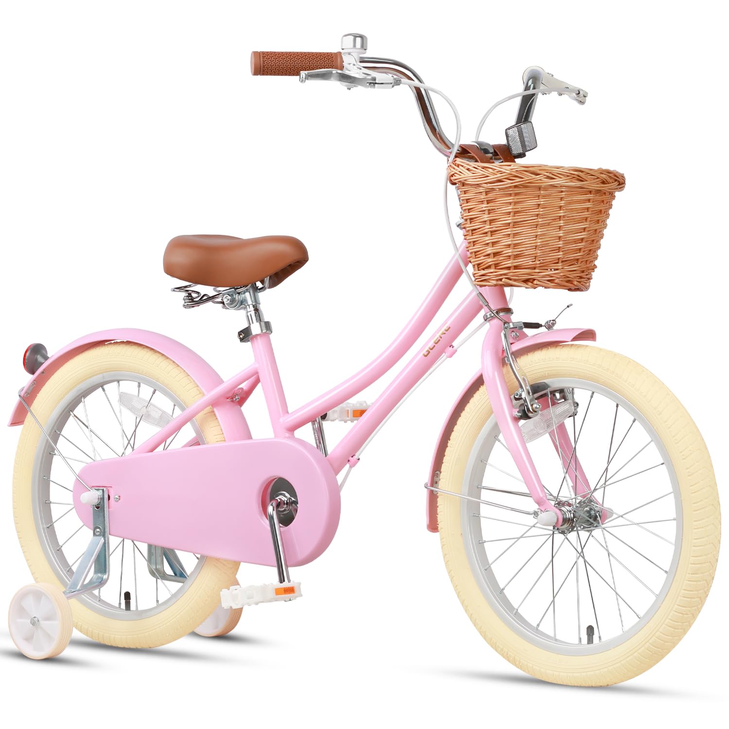 GlercLittle Molly 12-20 Inch Kids Retro Girls Bike for 2-13 Year Old with Wicker Basket & Stabilisers/Kickstand, Multiple ColorsRecycled Claim Standard Blended