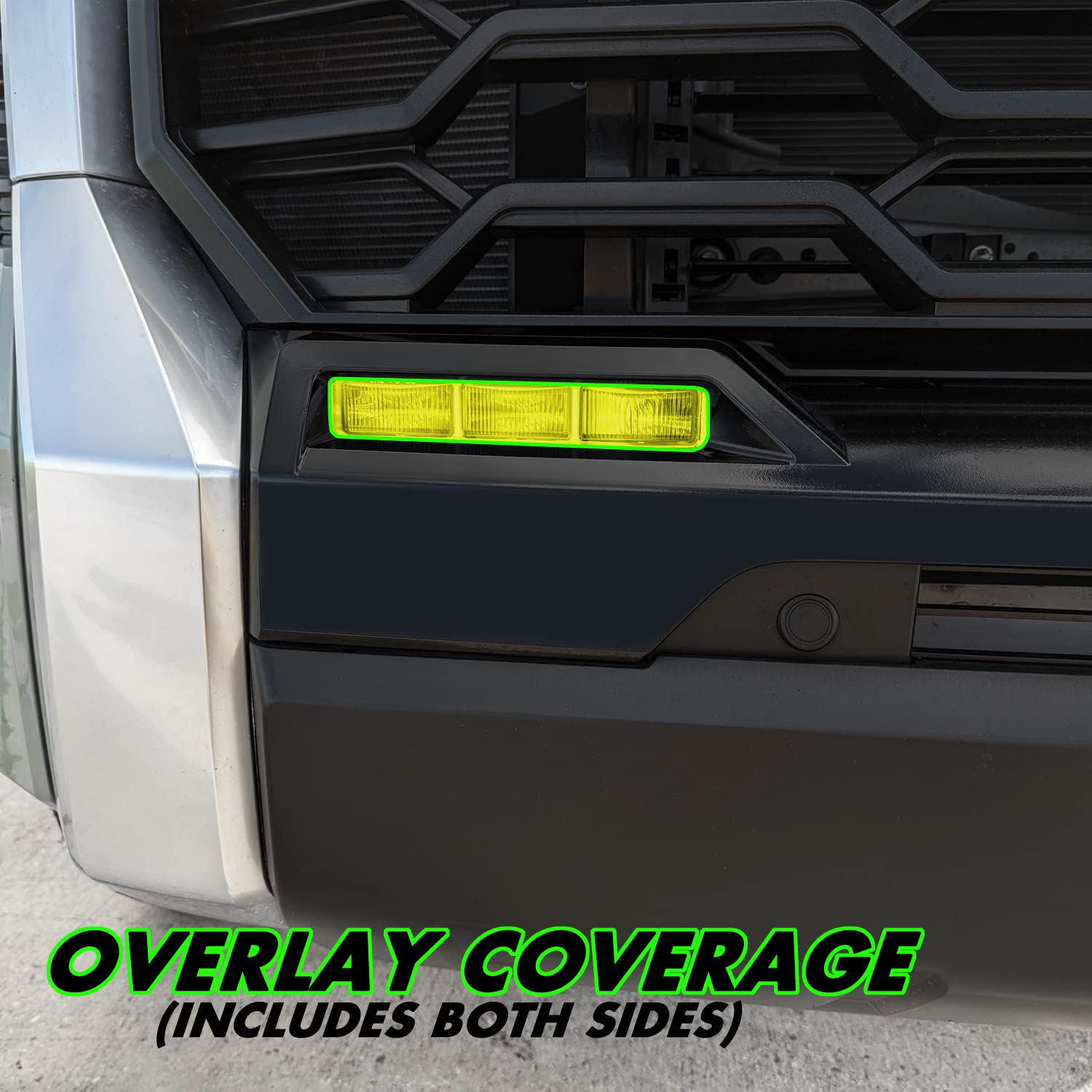 SlickMod PreCut Vinyl Smoke Tint for 2022-2023 Toyota Tundra Foglight (Yellow, 5. Foglight)