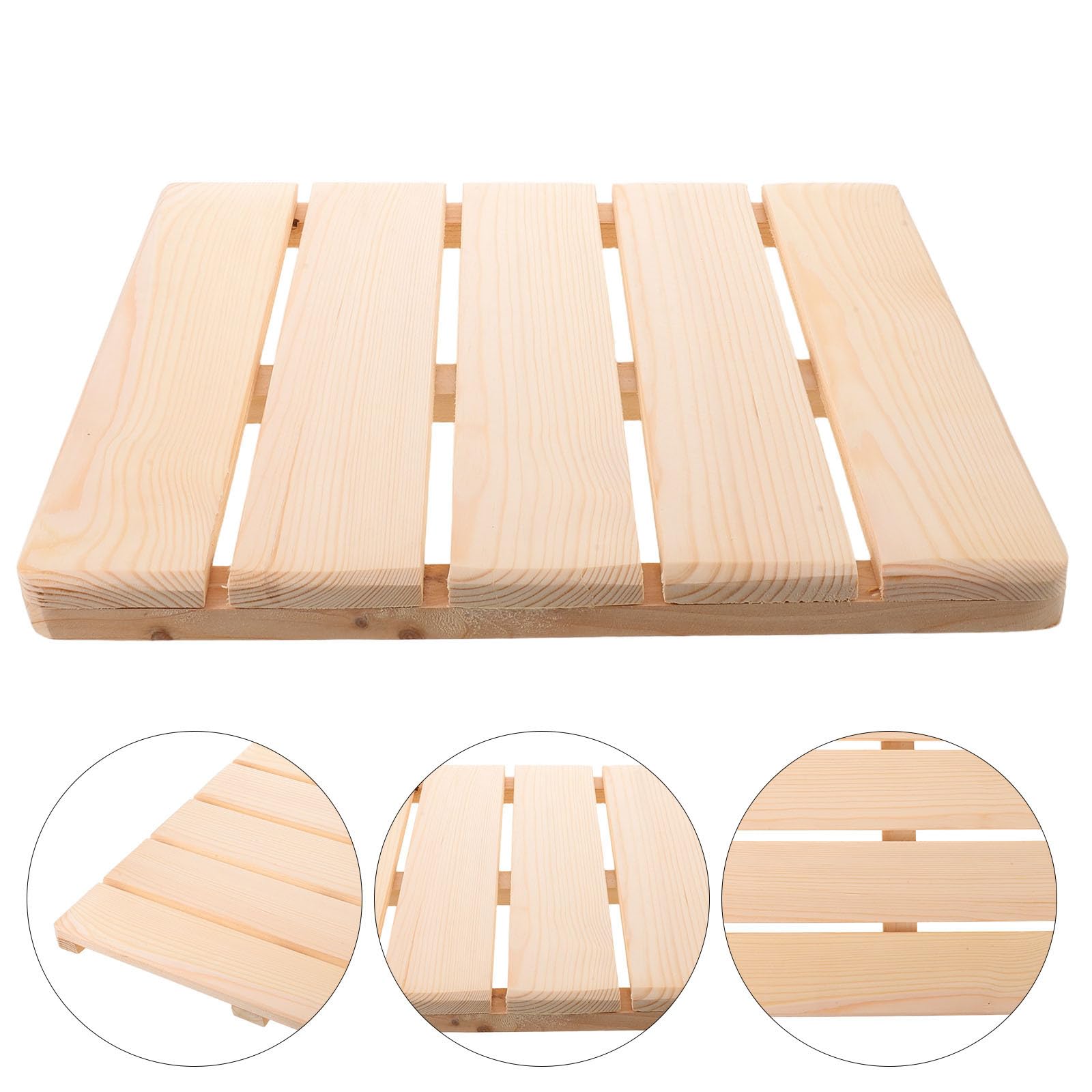Beaupretty Tappetino Bagno Antiscivolo in Legno per Doccia, Pannelli