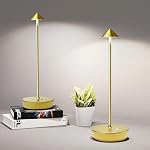 Cordless Table Lamps Rechargeable, 6000mAh Battery Operated LED Desk Lamp Outdoor Waterproof Portable Touch Dimmable Table Night Light for Patio Restaurant Dining Home Set of 2 Bronze