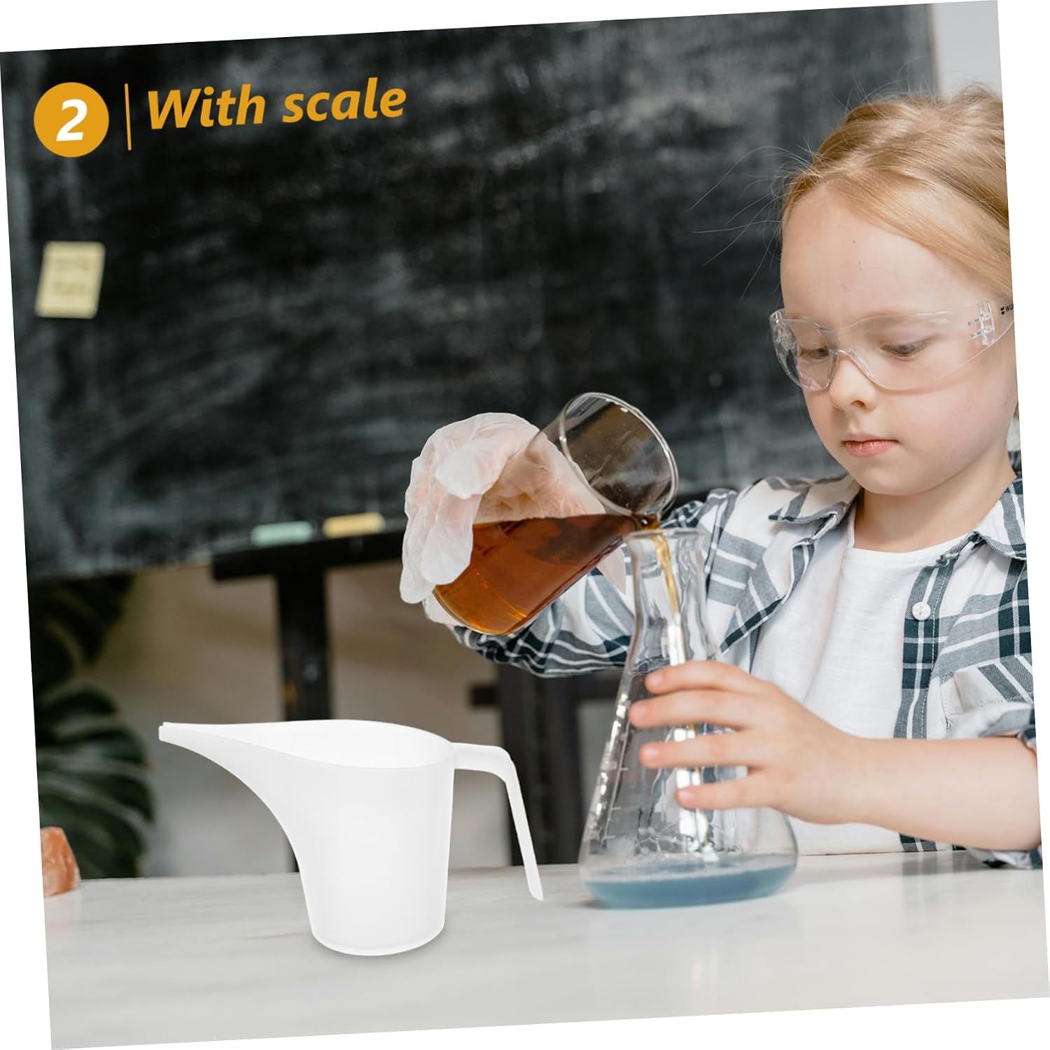 Ciieeo 4pcs Plastic Measuring Cup Funnel Pitcher Graduations Versatile for Baking Soap Watering Lab Use