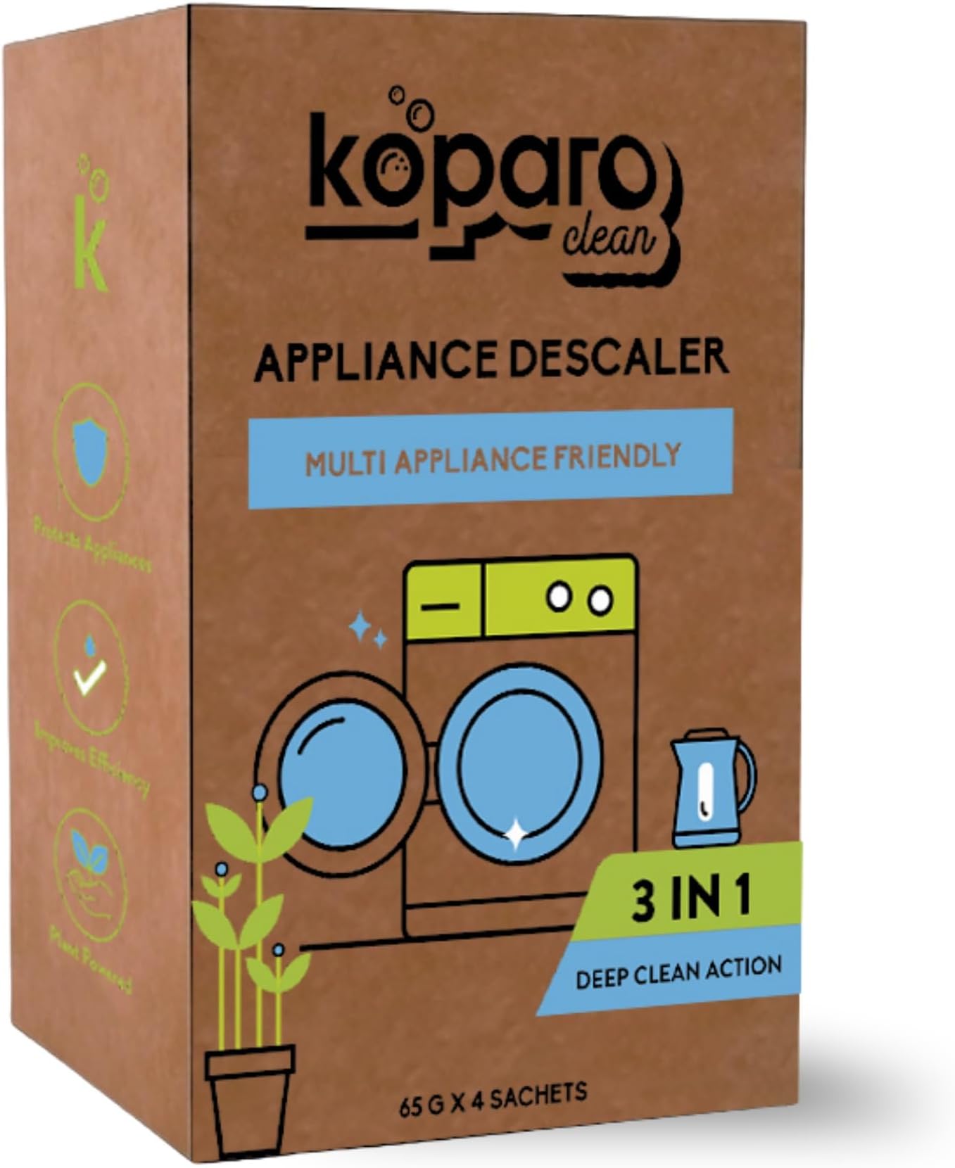 Washing Machine Cleaner and Descaler | Pack of 4 | 3 in 1 Deep Clean Action | Removes Limescale, Grime & Improves Efficiency | Suitable for Top Load & Front Load Washing Machines