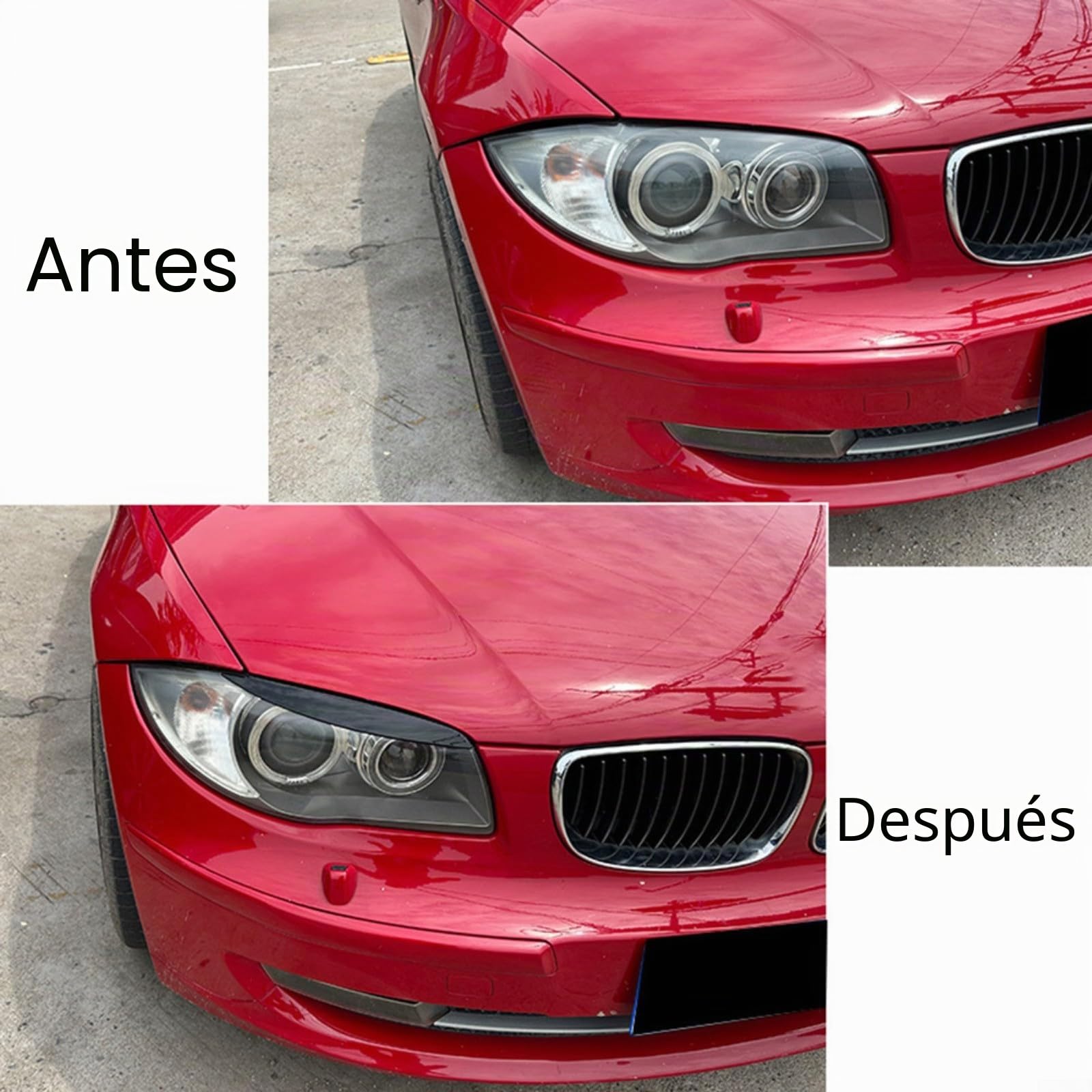 Pegatinas de plástico negro para cejas, faros delanteros, para BMW Serie 1 E87, E88, E81, E82, párpados, cejas 2008 – 2008 – 13