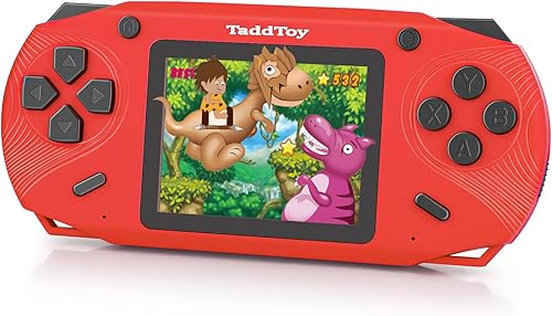TaddToy Consola de juegos portátil de 16 bits para niños y adultos, pantalla grande de 3.0 pulgadas precargada, 200 juegos de video retro portátiles