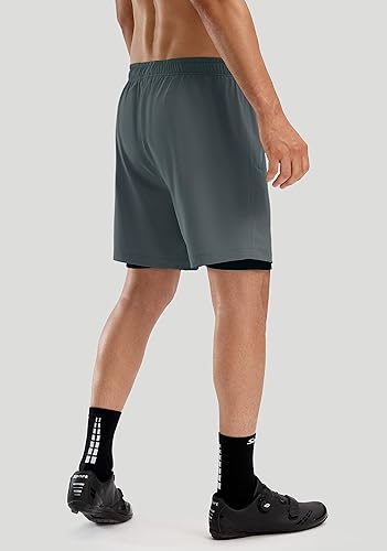 Miniatura 3 de Bikewa - Pantalones cortos de ciclismo de montaña para hombre, con acolchado 3D, ajuste holgado, con bolsillos con cremallera