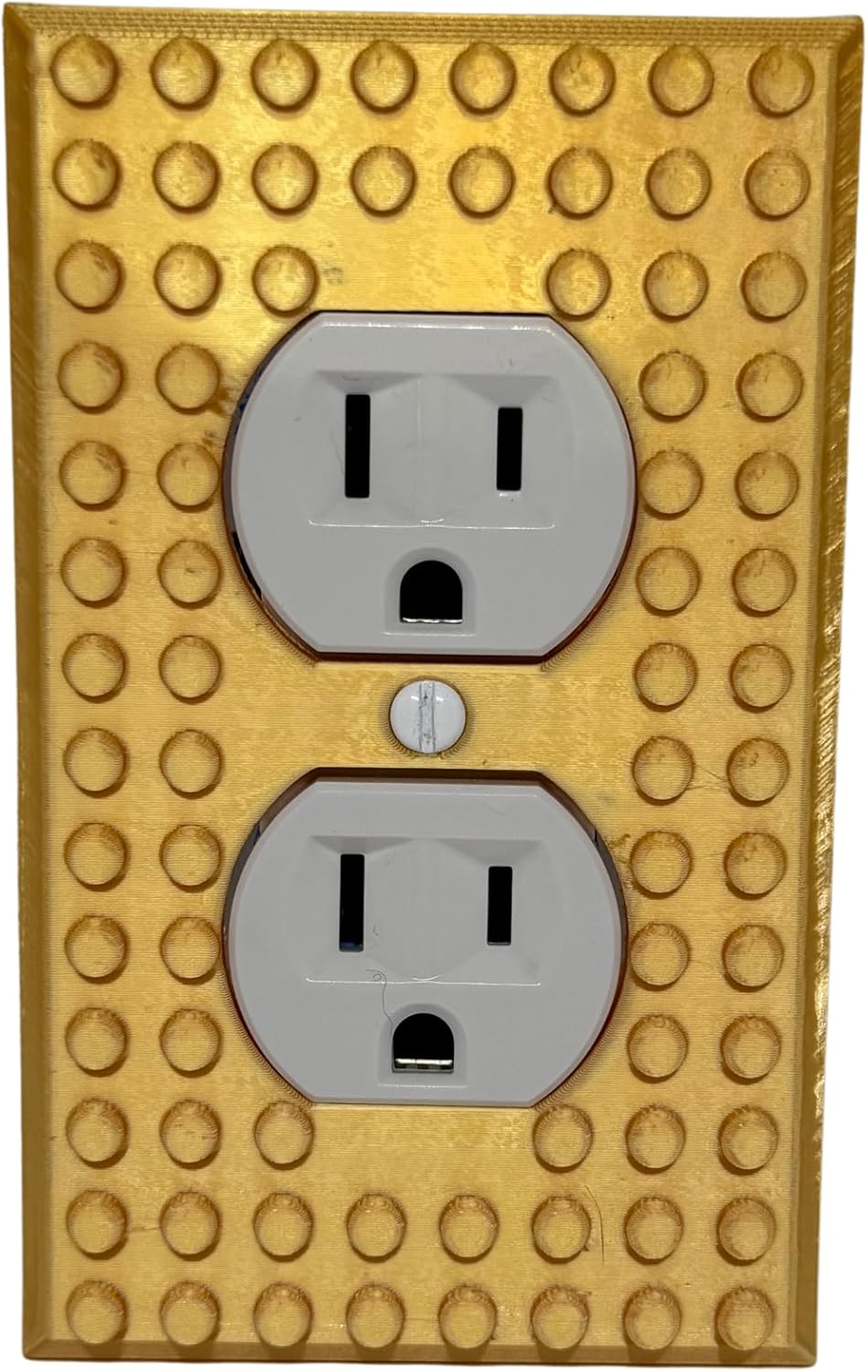 Brick Wall Plate, Electrical Outlet Cover for Kids Bedroom, Game Room, 1-Gang (Black)