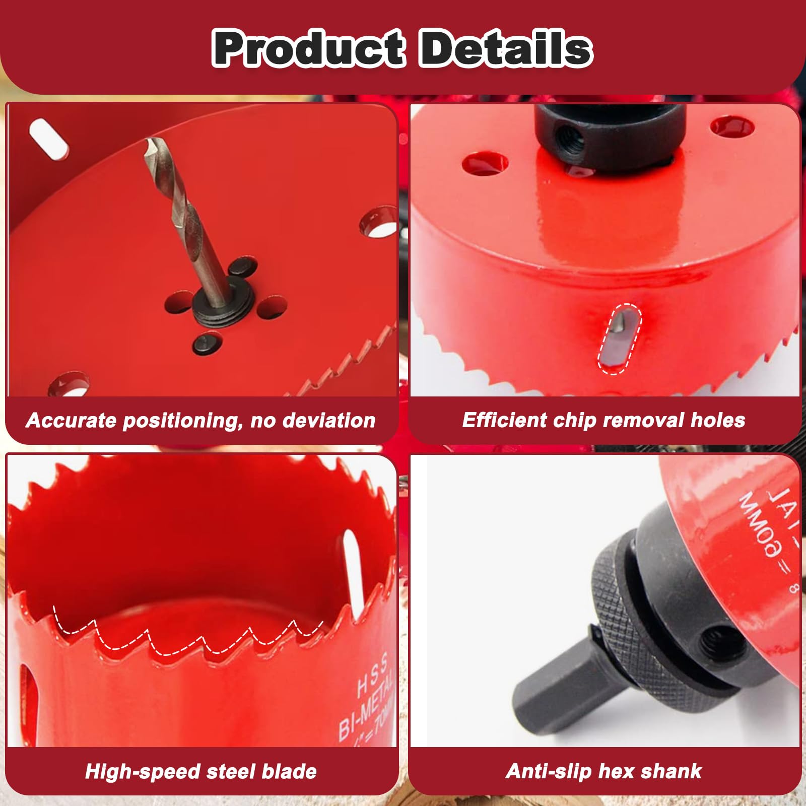 Juego de 19 Coronas Bimetálica, Sierras Perforadoras Acero Rápido Bimetálico M42 de 19-68 mm, Sierras Perforación Profesionales Trabajos Pesados para Cortar Madera, Metal, Plástico y Tubos PVC