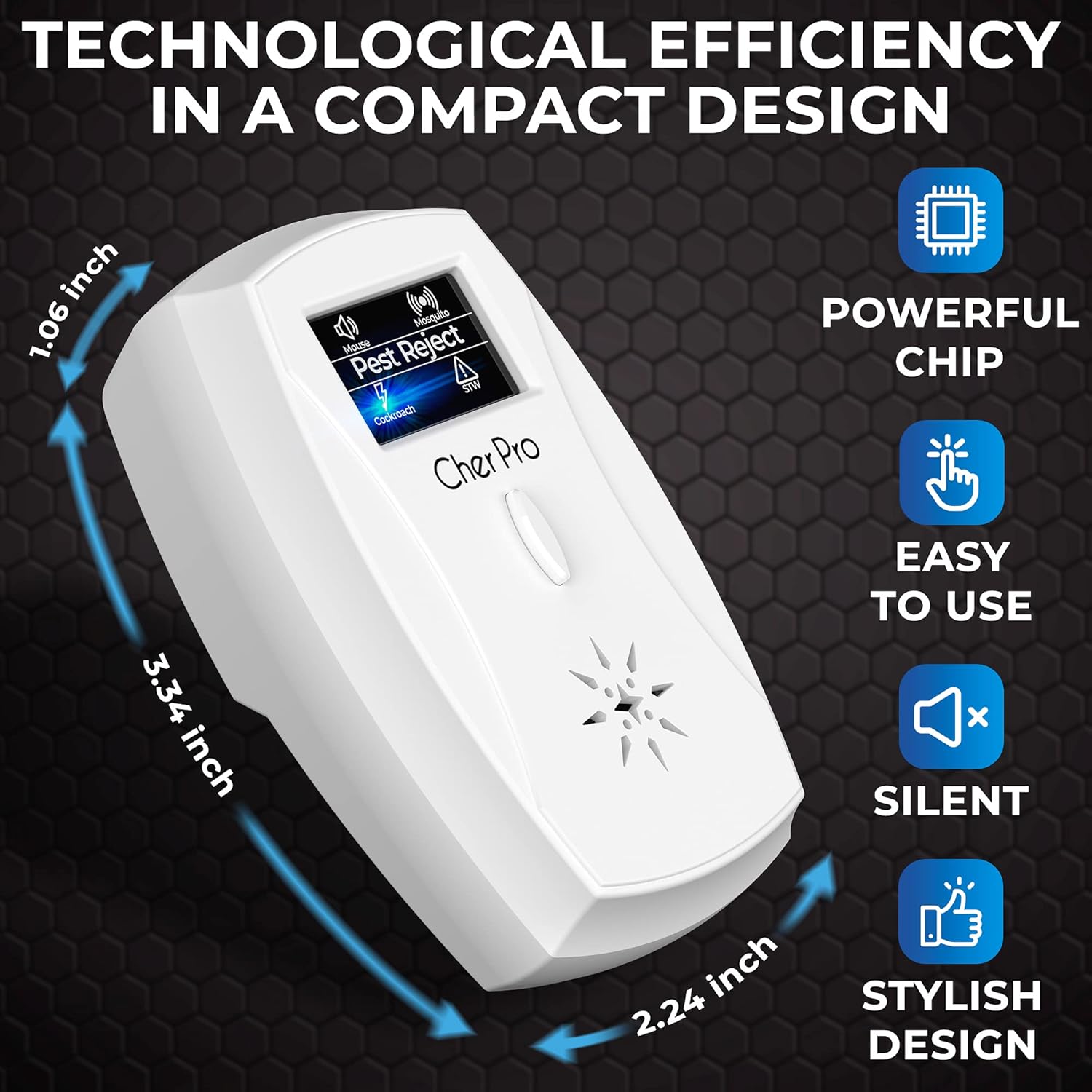 CherPro Pest Repeller Ant Fly Mosquito Mouse Rats Roach Repellent Indoor - Cockroach Control Safe Quiet Electronic Device White and Black 6 Pack : Patio, Lawn & Garden