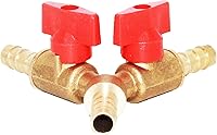 Joywayus 5/16" Y-Shaped 3-Way Brass Hose Barb Ball Valve Fitting with Dual Shut-Off Switches
