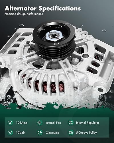 Miniatura 2 de SCITOO Alternador de alto rendimiento 105Amp 2.0L/2.2L 13944 Reemplazo para Chevy para Cavalier 2002-2005, para Chevy para Classic 2004-2005, para