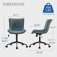 Vista 85 de YOUNIKE Silla de oficina, silla de escritorio sin brazos con ruedas, sillas giratorias ajustables para computadora de oficina en casa, silla