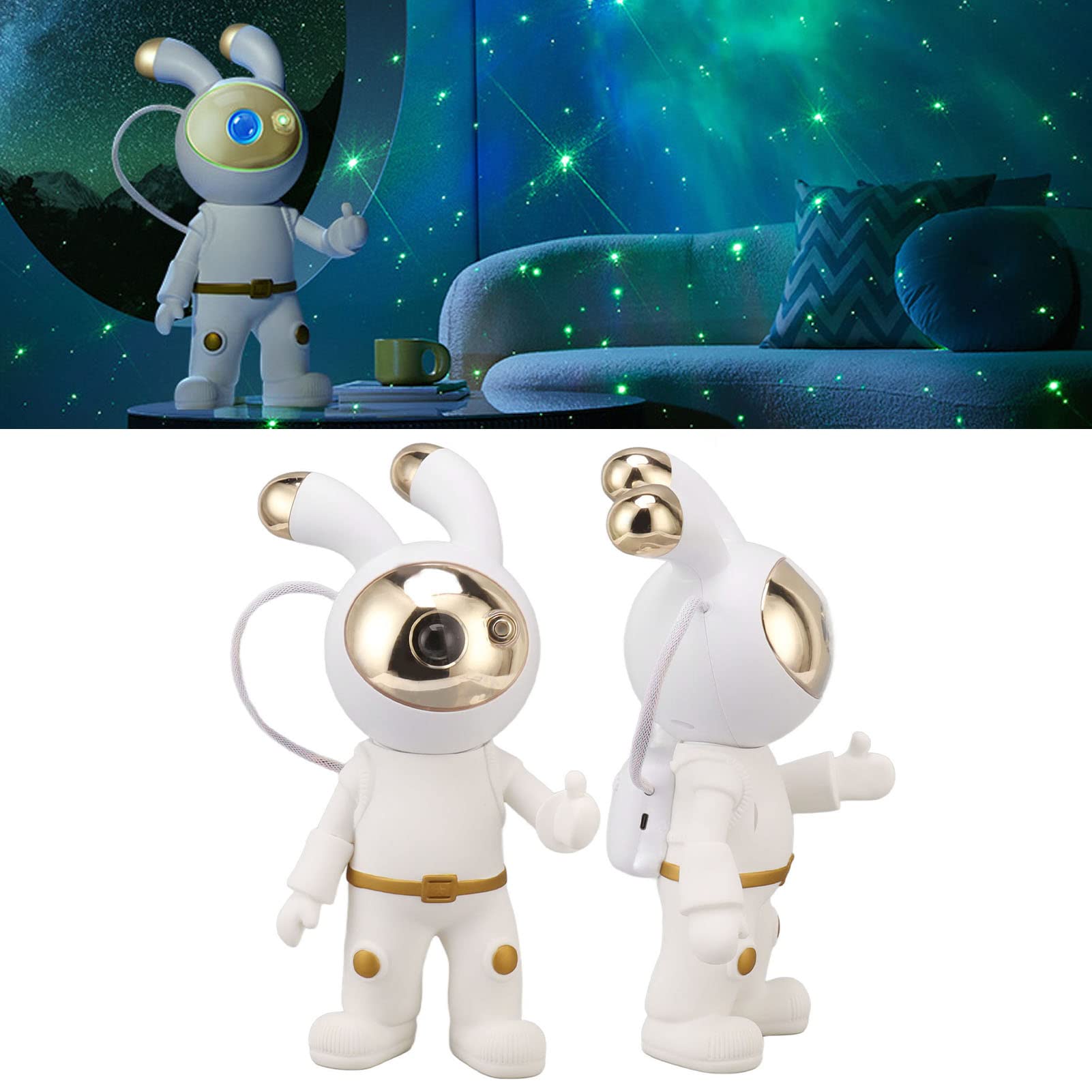 Proyector De Luz Nocturna para Niños, Proyector Estrellado De Astronauta, Estilo Espacial, Control Remoto De Alimentación USB, Lámpara De Proyección Astral Ajustable para Dormitorio