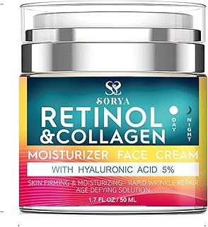 SORYA Advanced Anti-Aging Retinol Cream with Collagen & Hyaluronic Acid – Deeply Hydrating & Firming Face Moisturizer – Helps Improve the Look of Fine Lines & Wrinkles – For Smooth, Radiant Skin