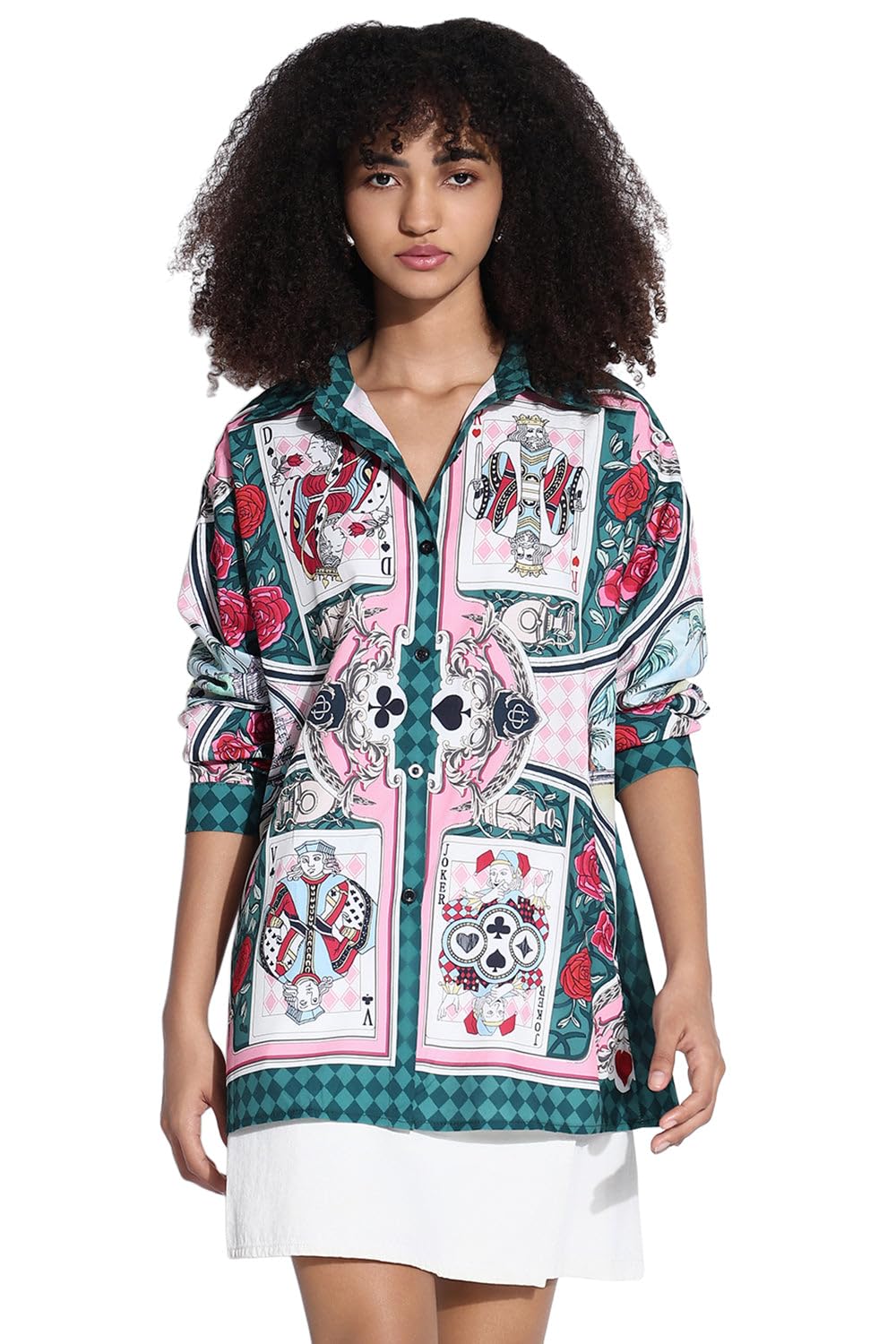 showoffff Edition Women's Graphic Green Oversized Shirt-CHN-SH-001_Green-P-picture-22