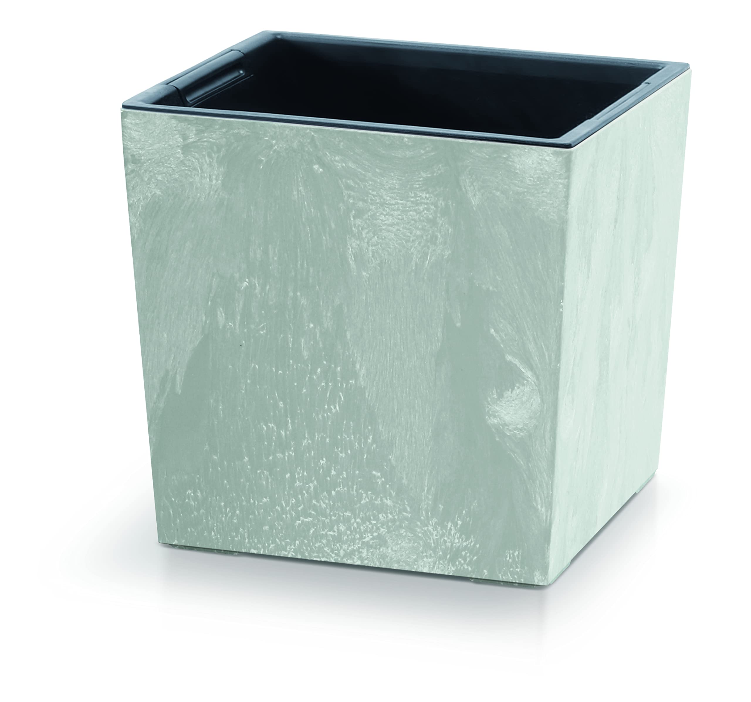 Urbnliving Concrete Medium Square Modern Look Planter Flower Plant Pot Indoor Outdoor Garden Decor Contemporary D24cm Xh23.5cm (Concrete)