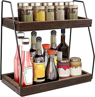 Bathroom Counter Organizers And Storage, Perfume Make Up Organizers For Vanity, Wooden Sink Shelf For Makeup Skincare Dresser coffee Kitchen, 2 Tier Countertop Organizer And Decor