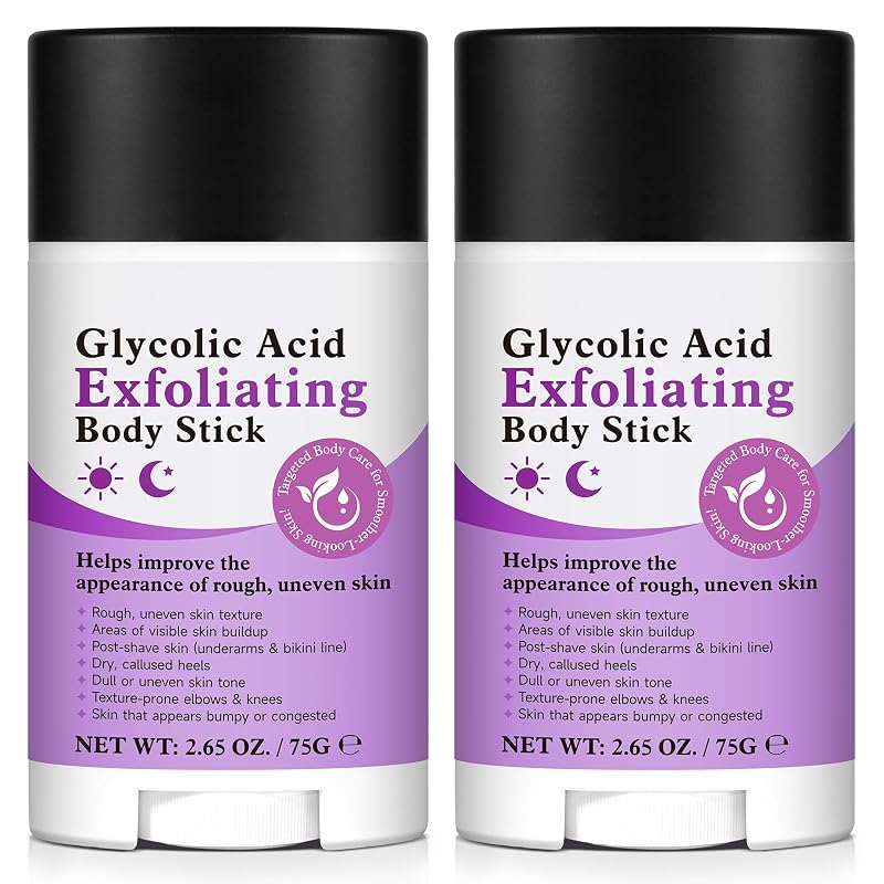 Bastão esfoliante corporal Moulis com ácido glicólico 7% e BHA 0,5%, pacote com 2