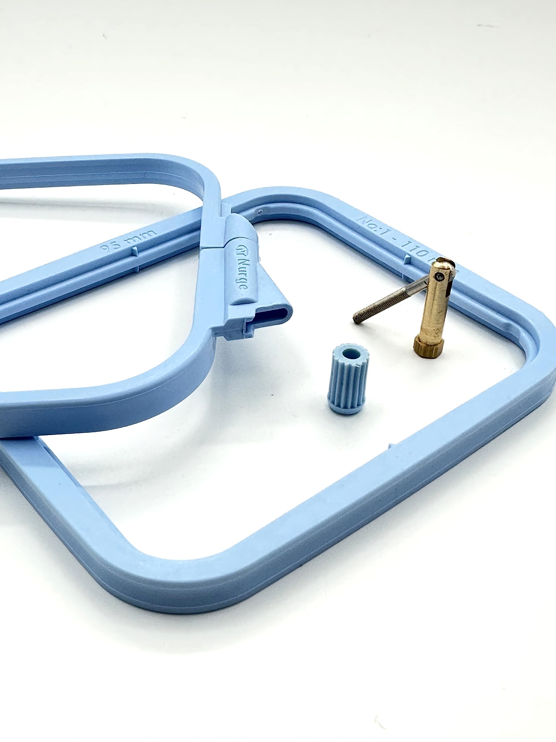 Nurge Cerchio Da Ricamo Quadrato In Plastica ABS (Media, 19,5x22 Cm) - Blu, Vite Regolabile Per Punto Croce E Punch Needle - 2