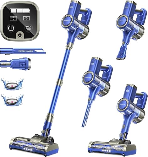 Miniatura 1 de YONNDER Aspiradora inalámbrica de 40 KPA, batería ligera y desmontable 6 en 1, potente succión para el hogar, filtración de 6 etapas, cepillo en