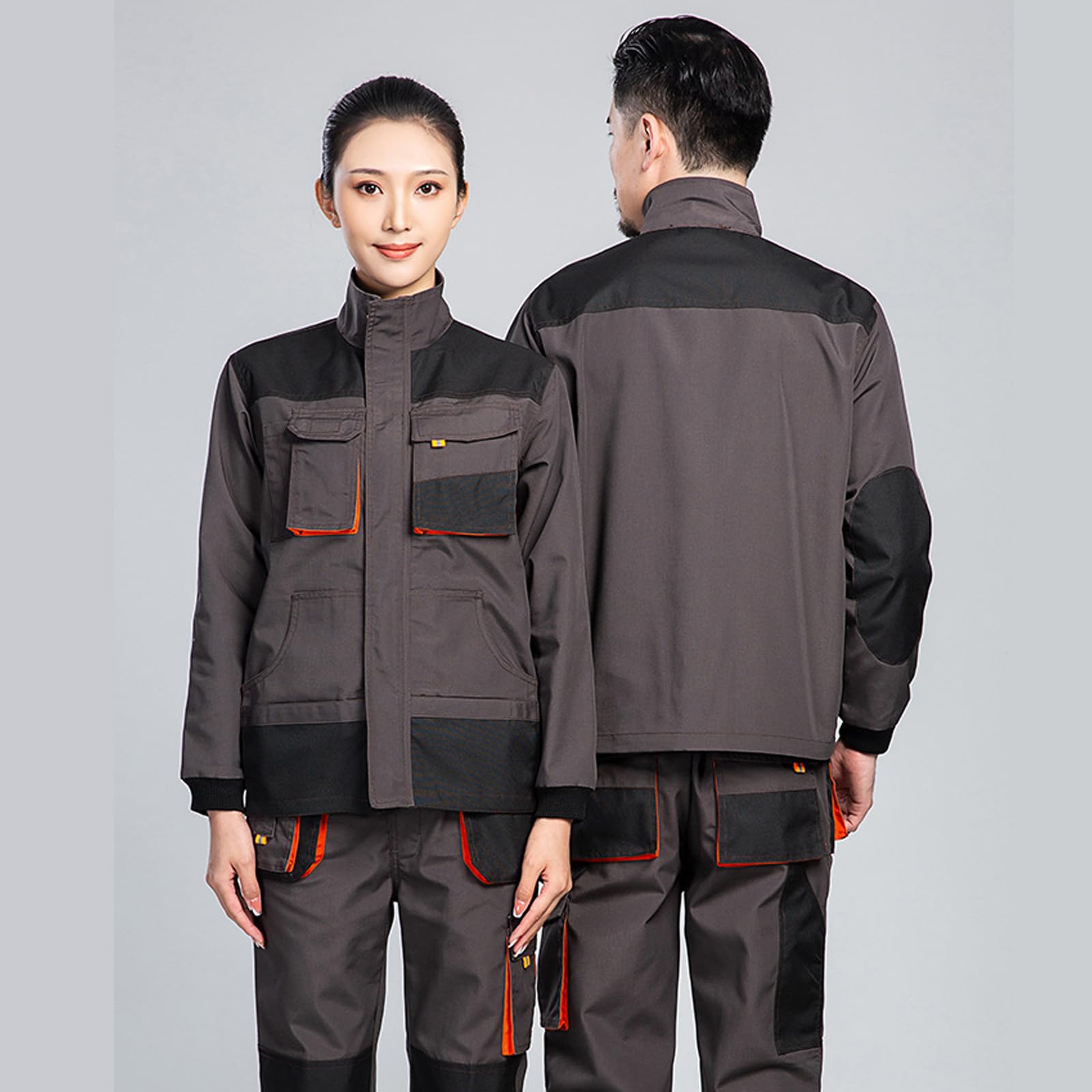 Mono De Manga Larga Overol De Trabajo Duradero Chaqueta Y Pantalones Ropa De Trabajo Con Bolsillos De Herramientas Y Coderas Y Rodilleras
