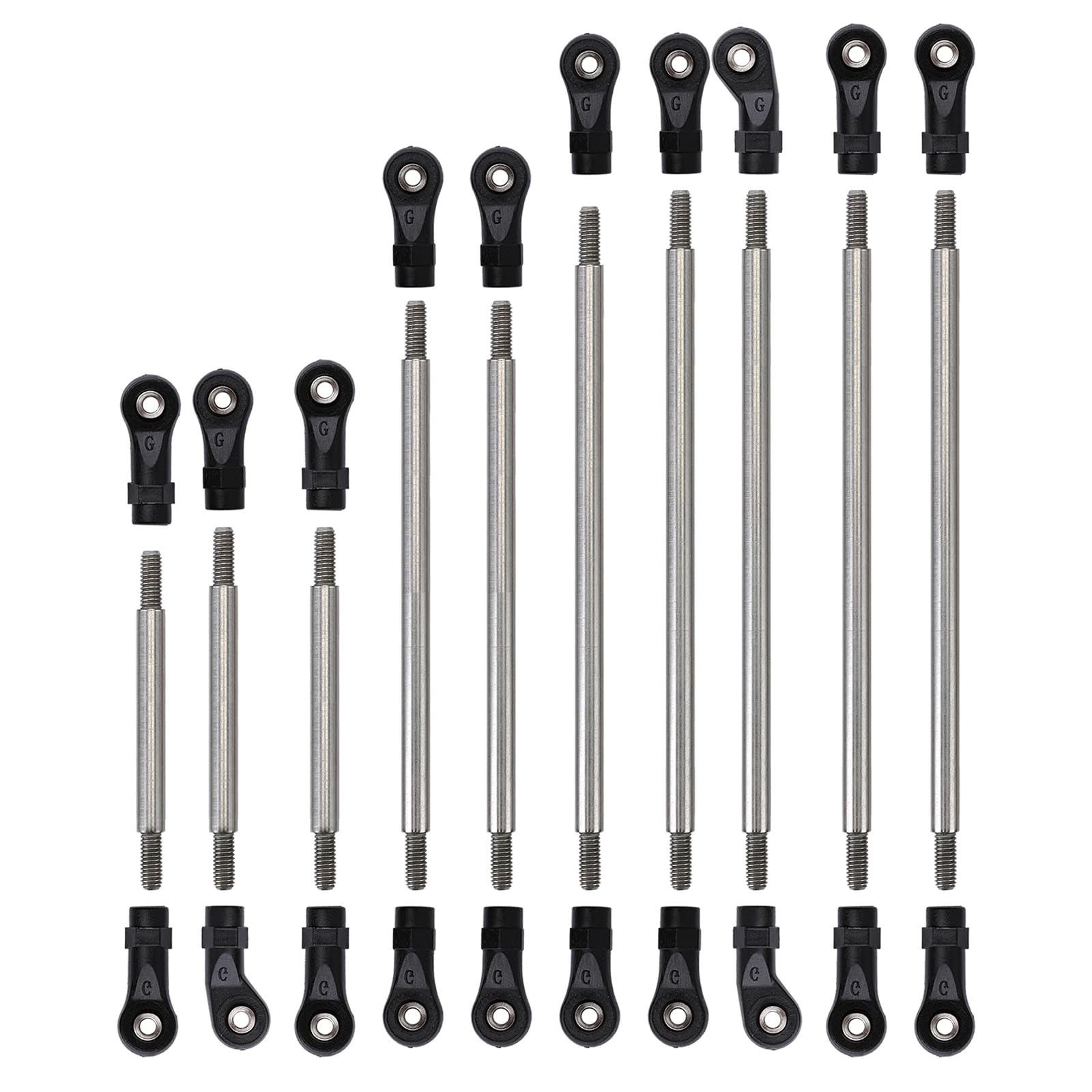 INJORA RC Tirante 10pcs RC Linkage con Terminale in Plastica per 1/10 RC Crawler 324mm Passo TRX4