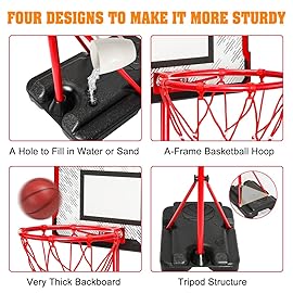 Meland Kids Basketball Hoop - Adjustable Height 2.9ft-6.2ft Toddler for Kids, Goal Indoor & Outdoor Toys Backyard Outside Boys Age 3 4 5 6 7 8 Years Gift