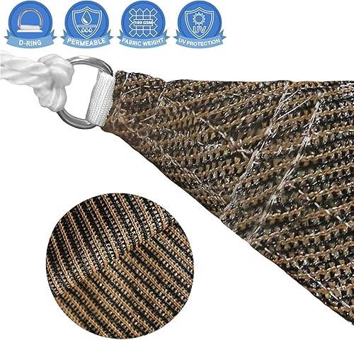 Miniatura 3 de E&K Sunrise - Toldo parasol rectangular de 13 x 20 pies, bloquea los rayos UV, para pérgola, patio, jardín al aire libre (marrón)