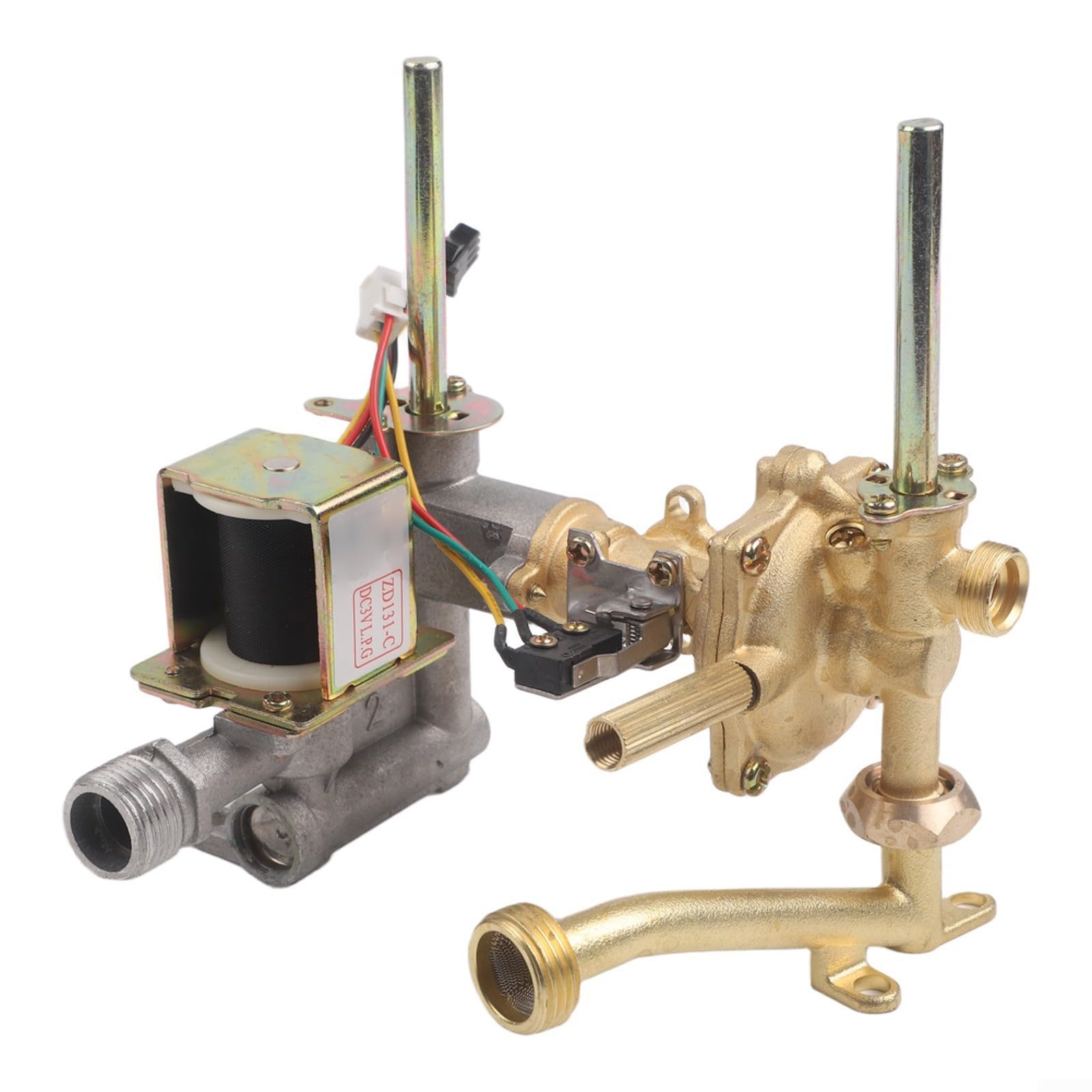 Válvula de enlace de cobre para agua y gas, para calentador de agua de gas 7-10L, pieza de repuesto de 150 mm, para flujo suave y funcionamiento seguro, válvula de control de flujo suave