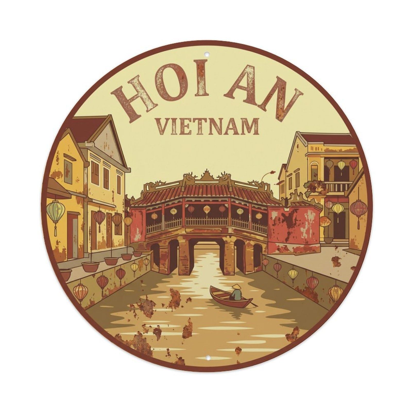 Xanthor Style Retro Travel Vietnam Hoi An Metal Tin Sign