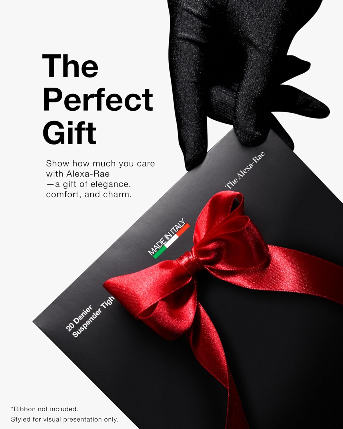 sofsy Italian All-in-One Sheer High Waist Suspender Tights | Women's 20D Floral Lace Top Lingerie-Style Garter Pantyhose