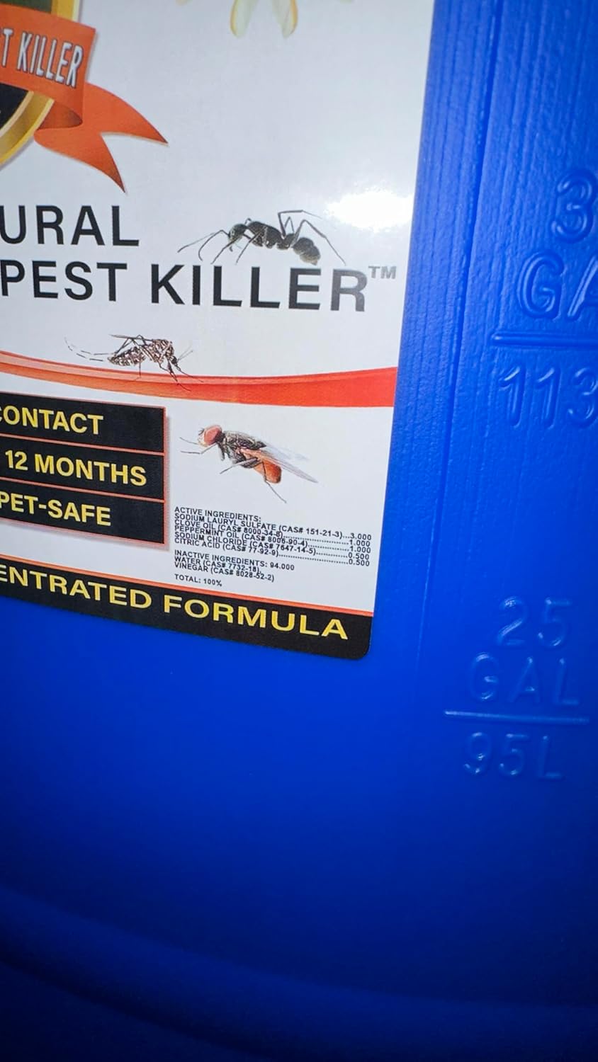 Natural Bug, Insect & Pest Killer & Control Including Fleas, Ticks, Ants, Spiders, Bed Bugs, Dust Mites, Roaches and More for Indoor and Outdoor Use, 4-55 Gallon Drums