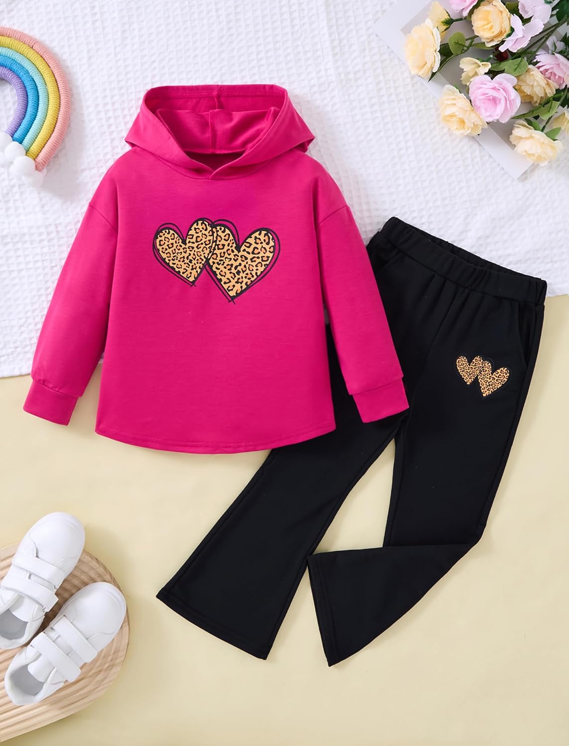 Kid Toddler Girl Clothes Long Sleeve Cute Print Hoodie Sweatshirt Flare Pants Girls Fall Winter Outfits 4-8 Years - Image 2