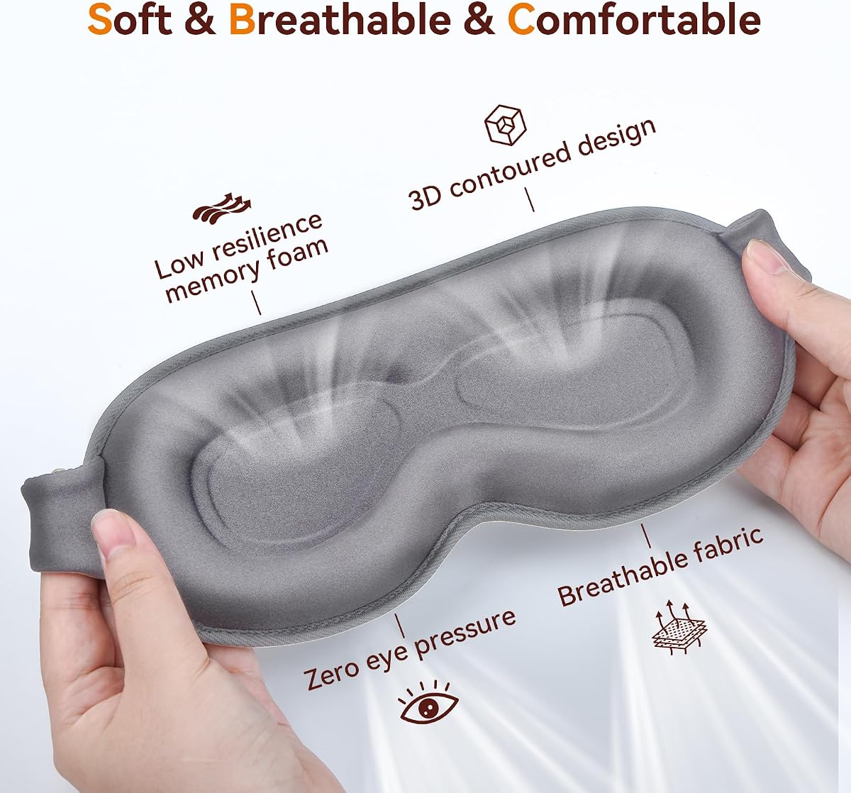 MZOO Luxury Sleep Mask for Women Men Patented Light Blocking Design view 2