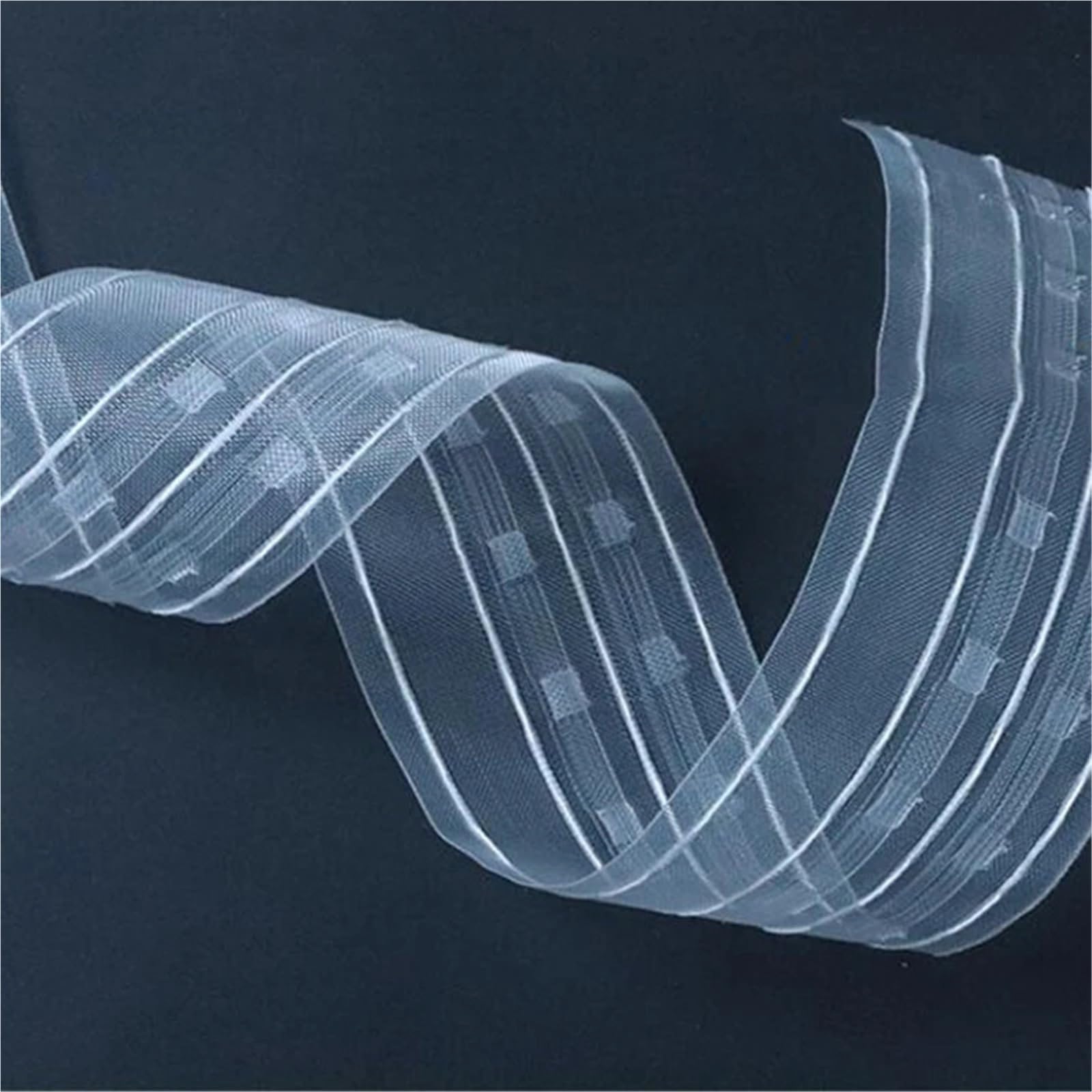 Rufflette pour Rideaux Ruban de tête Rideau en Nylon 10/20M, avec Poche for Tige, Ruban Traction Pliable Transparent for Installation, Bricolage(7.5cm*20m)