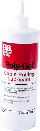 Gardner Bender 79-201 - Lubricante de tracción de cable de poligel, 28 - 200F, se seca transparente, conducto y aislamiento de cable de fibra