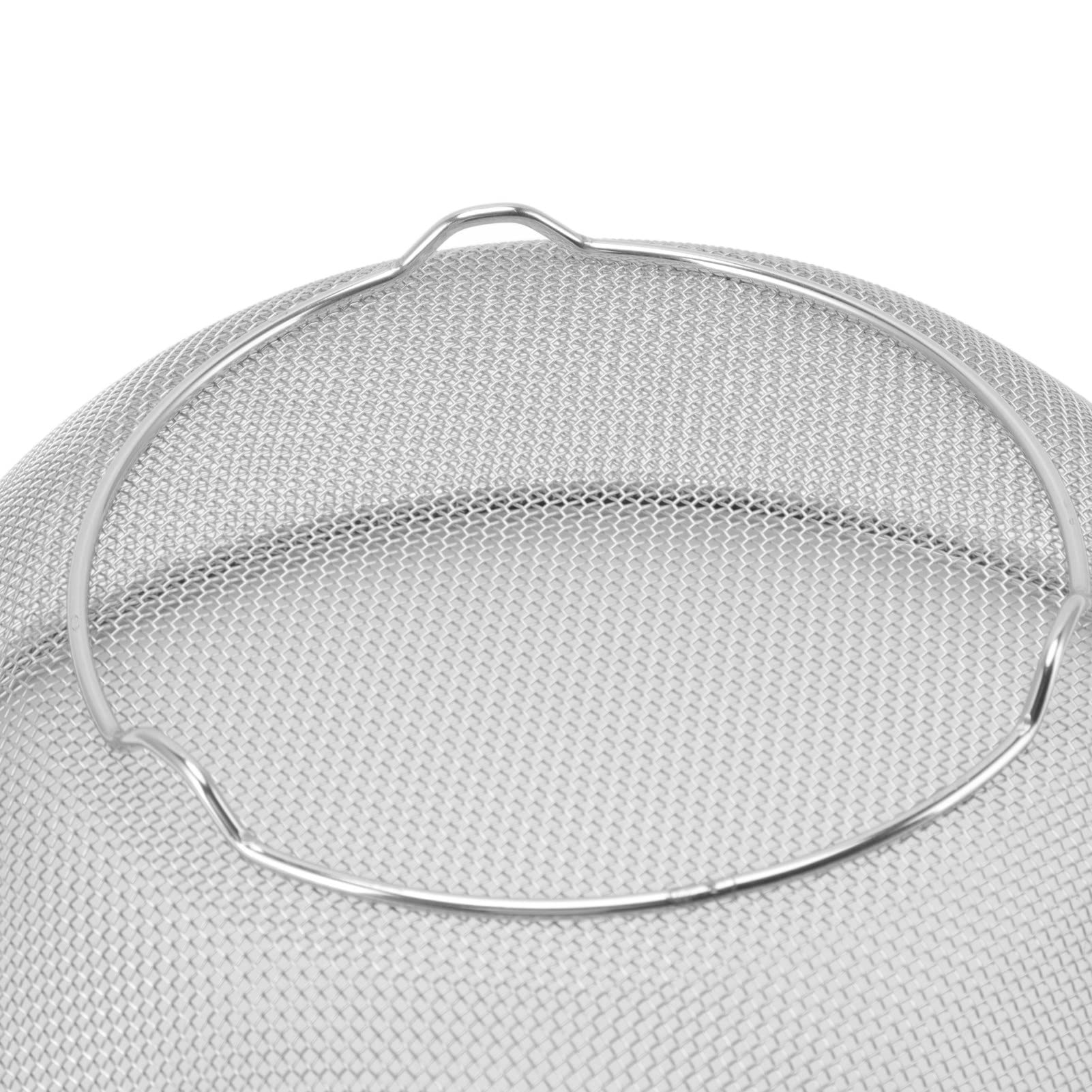 Colador de Acero Inoxidable, Colador de Colador para Cocina, Colador de Metal, Coladores de Malla Fina de Acero Inoxidable (Cuenco+Pantalla de malla)