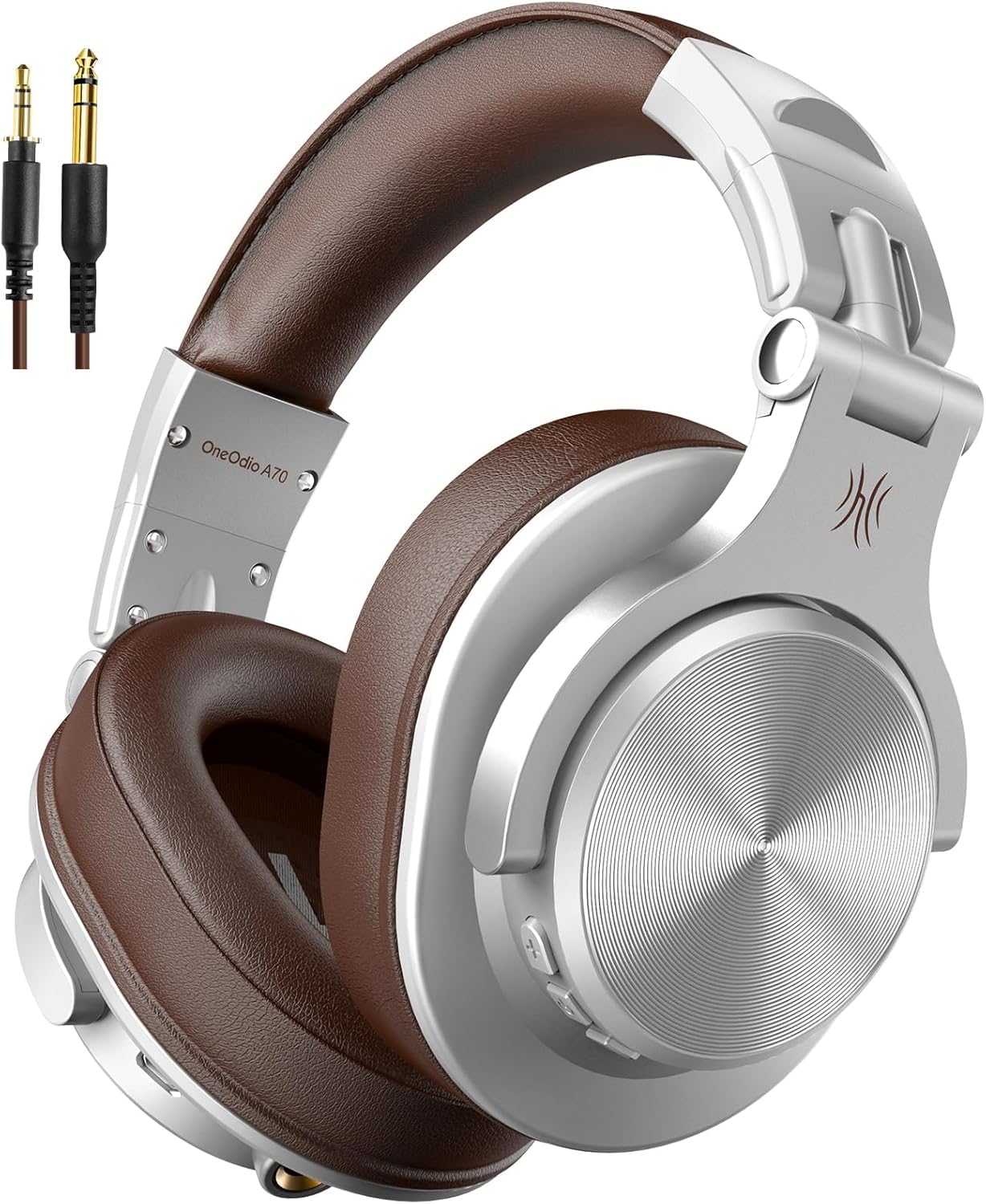 OneOdio A70 Bluetooth Over Ear Headphones, Wireless Headphones w/ 72H Playtime, Hi-Res, 3.5mm/6.35mm Wired Audio Jack for Studio Monitor (Silver) OneOdio A70 Bluetooth Over Ear Headphones, Wireless Headphones w/ 72H Playtime, Hi-Res, 3.5mm/6.35mm Wired Audio Jack for Studio Monitor (Silver)
