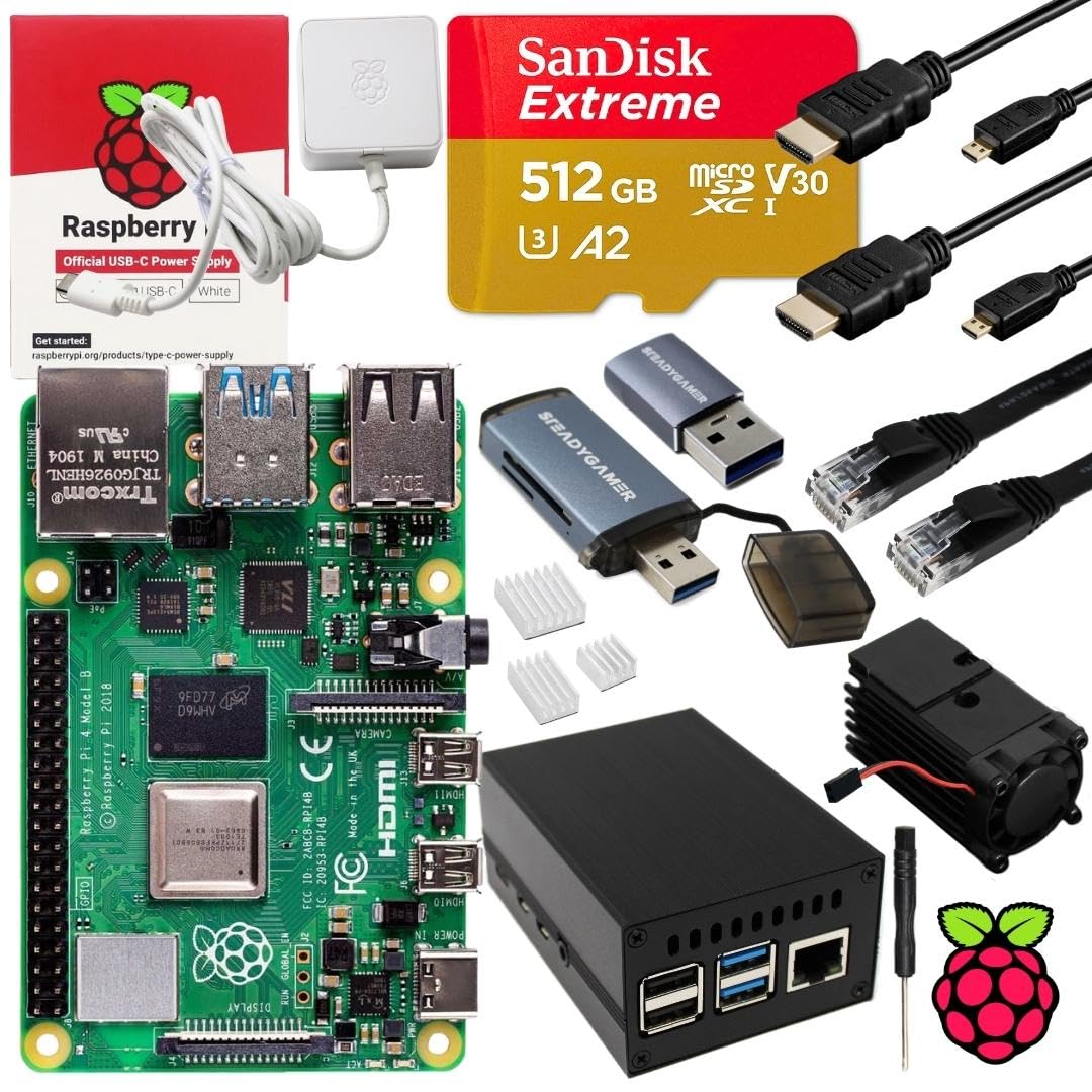 STEADYGAMERRaspberry Pi 4 4GB Starter Kit (512GB Edition)