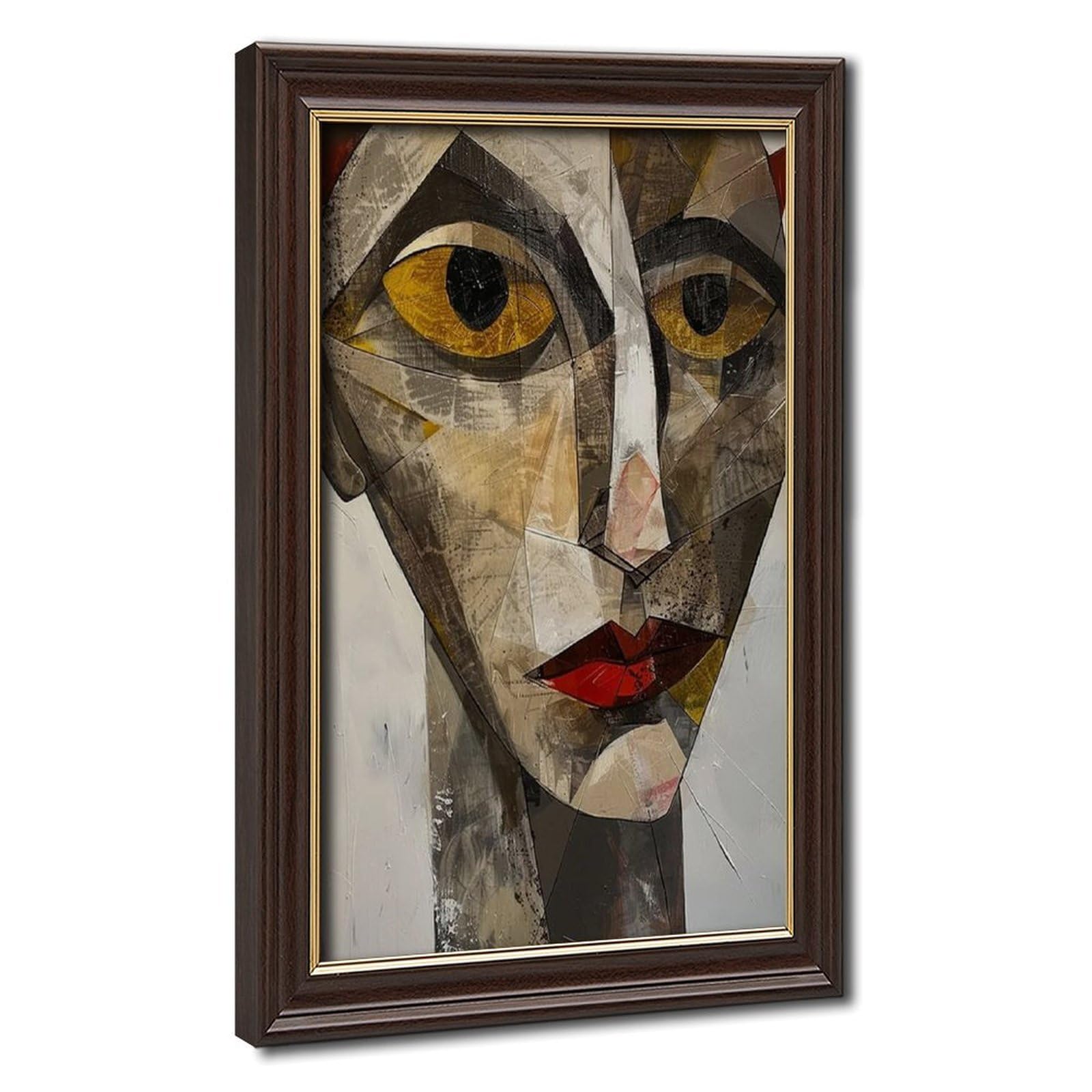 Bareronor Abstract Cubist Face Canvas Poster for Office Decor Gift