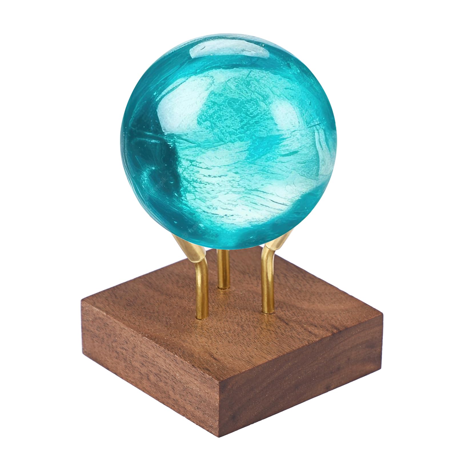 Hipiwe Metal Arm Display Stand Easel with Wooden Base Decorative Display for Sphere Crystal Ball Mineral Geodes Rock Agate Small Collectibles, Medium