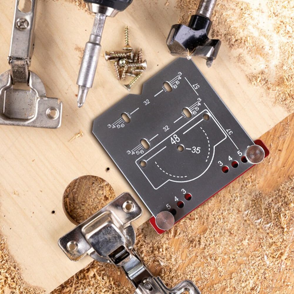 Aetherion Woodworking Concealed Hinge Jig Kit Aluminium Alloy 35mm Hinge Hole Template Jig for Door Cabinets Hinges Mounting - Image 3