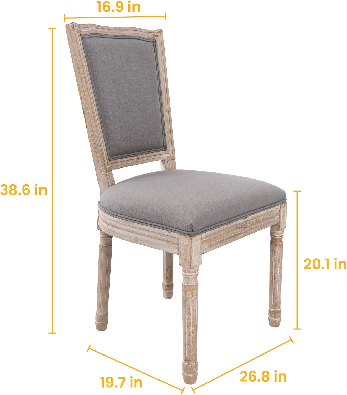 Suреr Sаlе 🛒 Crestlive Products Parsons Dining Chairs, Upholstered Accent Chair Armless Urban Style Padded Linen Fabric with Solid Wood Frame for Living Room, Kitchen, Restaurant, Set of 2 (Gray)