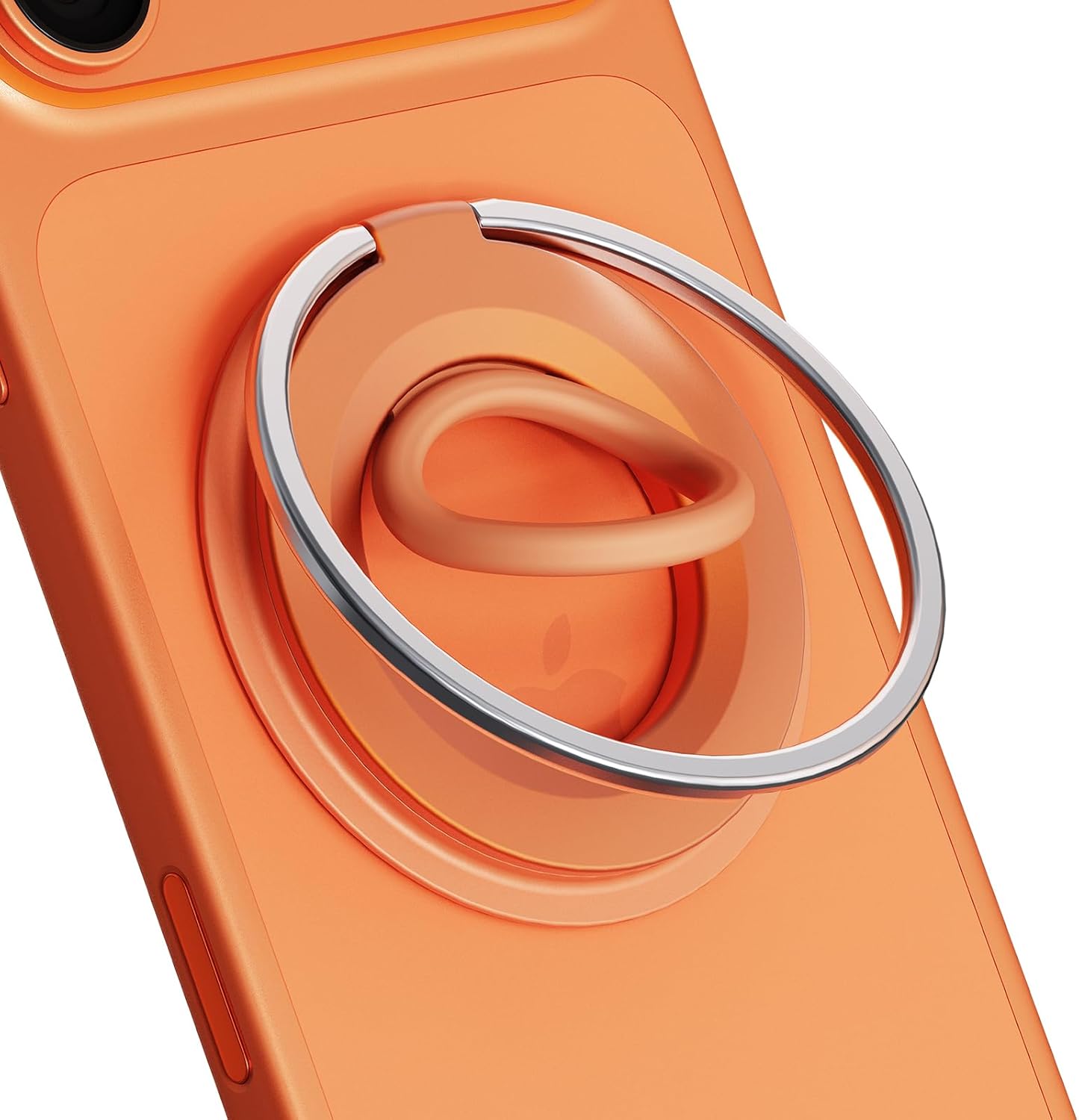 Magnetic Phone Grip Ring Holder, 360° Rotation Silicone Phone Ring Grip,Metal Finger Kickstand Compatible with Magnetic Accessories for iPhone 17/16/15/14 Air Pro Max