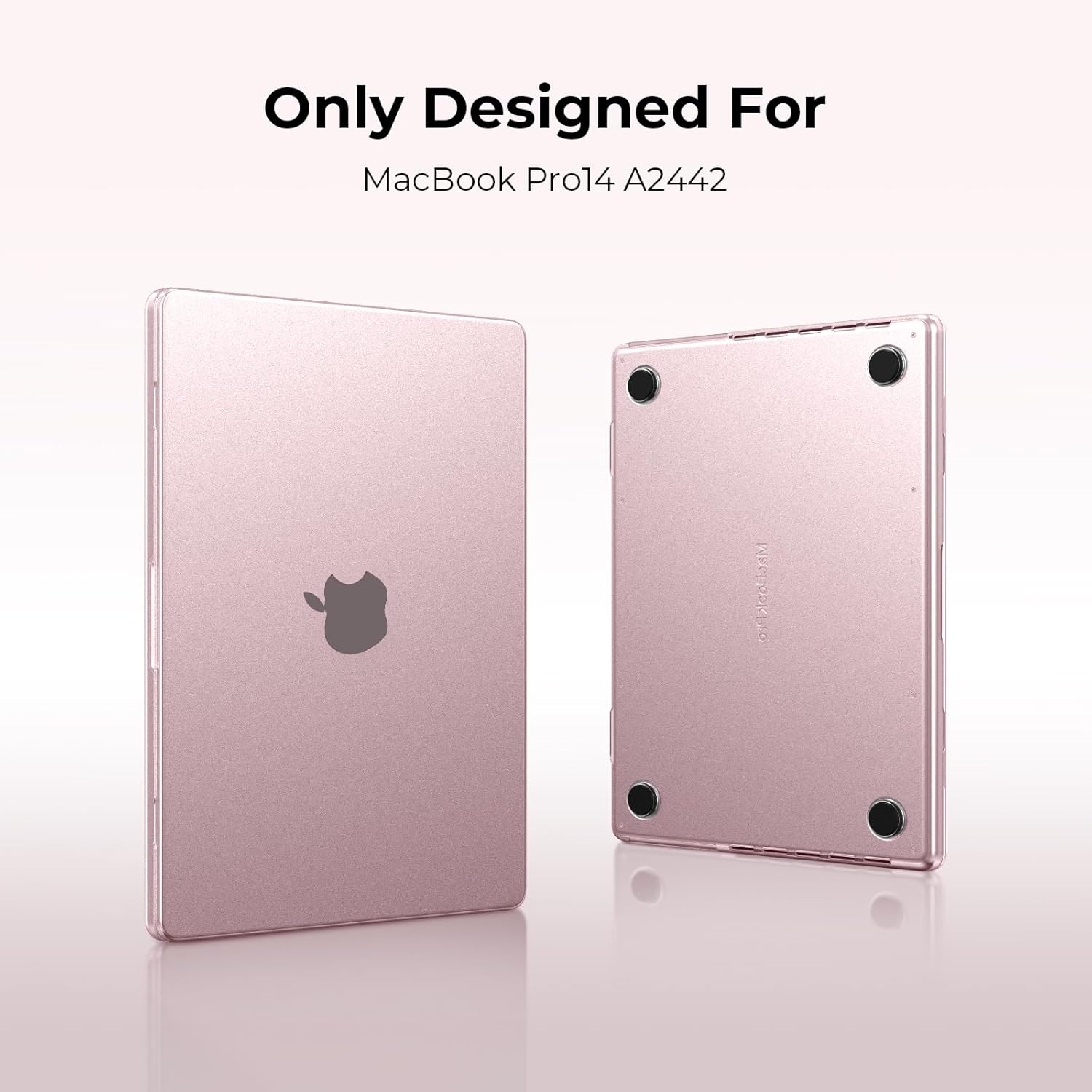 EooCoo Case Compatible with MacBook Pro 14 inch M5 2026 2025-2021 M4 M3 M2 M1 Pro/Max Chip, Matte Pink Hard Shell Scratch Resistant Laptop Protective Cover Case, Pink - Image 7