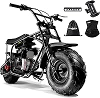 Vista 14 de Oryxearth Mini bicicleta de tierra todoterreno de 105cc de 4 tiempos, 28mph, a gasolina con transmisión automática y arranque de tirón para adultos