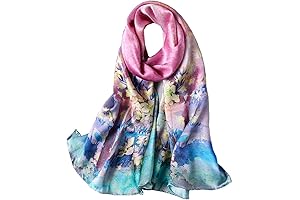 100% Pure Silk Satin Bias-Cut Square Scarf, Perfect Size for Neck Hair and Headscarves