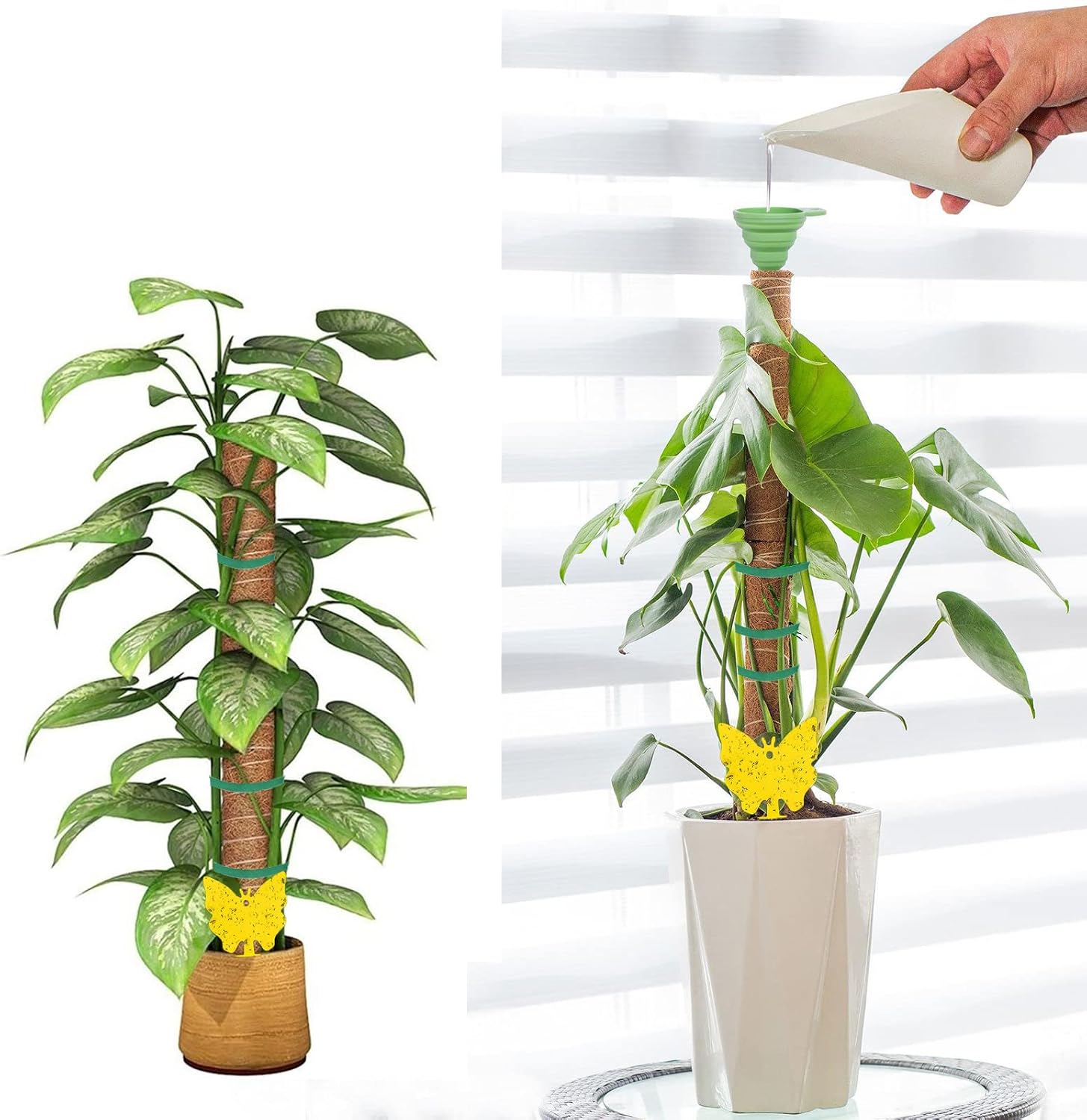 Moss Pole for Plants Monstera - 4 Pack 45 Inch Moss Poles for Climbing Plants, Moss Sticks for Indoor Plant Support, Coco Coir Plant Stakes Pole